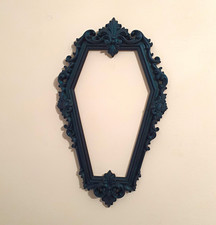 Gothic Victorian Ornate Coffin Shaped Galaxy Black Sparkle Wall Art Frame