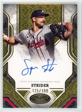 Spencer Strider 2025 Topps Tier One Prime Performers Auto /199 Braves #PPA-SS