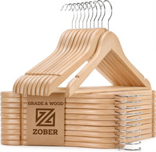 High-Grade Wooden Hangers - Heavy Duty, Non Slip Wood Hangers for Coats, Jackets