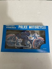Police Tin Friction Motorcycle Made In Japan With Box Free Shipping 
