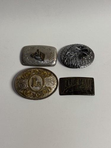 Vintage Original Belt Buckle Lot Of 4 Total Pre Owned