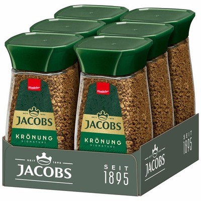 JACOBS Krönung Löslicher Kaffee Instantkaffee Instant Kaffee Löskaffee 6 x 200g
