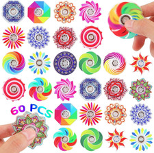 60 Pack Mini Fidget Spinners - Bulk Party Favors, Classroom Prizes, Goodie Bag S