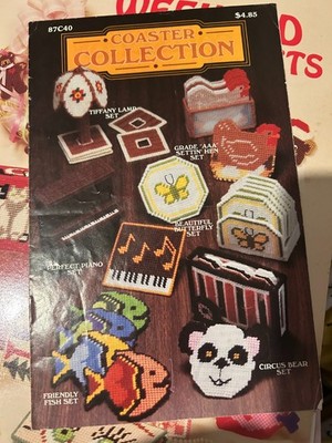 Vintage Plastic Canvas Leisure Arts Needlecraft Shop Leaflets Magazines Etc Lot