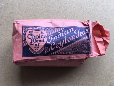 C1930s VINTAGE CHOICE BLEND OF INDIAN & CEYLON TEES HALF POUND FULL PACKET