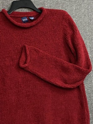 Basic Editions Red Teddy Fleece Crew Neck Sweater Extra Large Soft Pullover Y2K