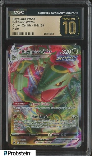 2023 Pokemon Crown Zenith 102/159 Rayquaza VMAX Holo CGC 10 PRISTINE
