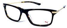 PUMA PU02050 002 NOS Brown Tortoise/Gold 55-17-145 Eyeglasses Frame