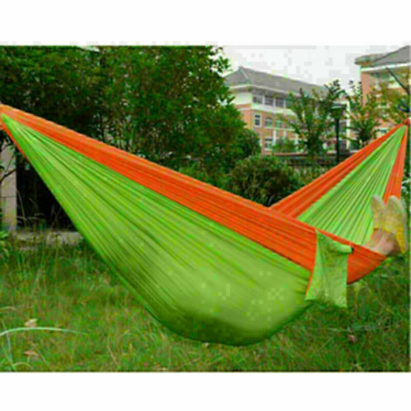 Portable Double Person Travel Camping Parachute Hammock Sleepingbed Nylon Fabric