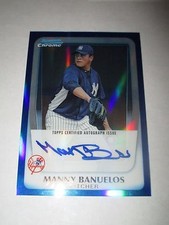 MANNY BANUELOS 2011 Bowman Chrome BLUE REFRACTOR Autograph #58/150 AUTO Braves