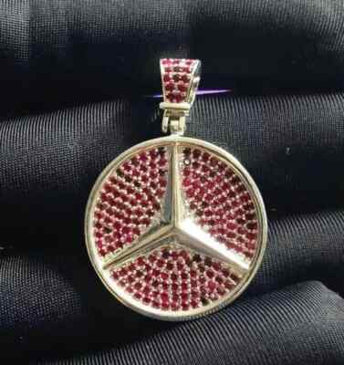 2.00Ct Round Cut Lab Created Pink Ruby Beautiful Pendant 14K White Gold Plated