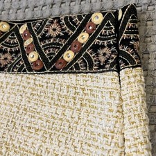 Zara TRF Collection Embroidered Fringe Boucle Tweed Mini Skirt Women s Size S