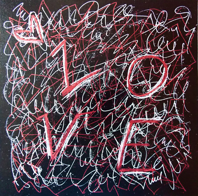 Art/Abstarct Modern/Original hand painting on canvas Love/Drawing/Acrylic/Marker