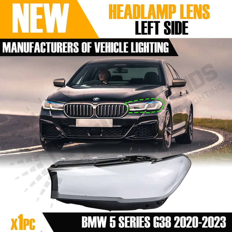 FOR BMW 5 SERIES G30 G31 G38 RIGHT OR LEFT SIDE FRONT HEADLAMP LENS COVER 20-23 - Image 2 of 4