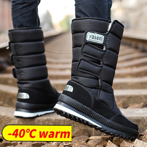 Botas De Nieve Impermeables Para Hombre Zapatos De Invierno Con Piel Suave  Felpa | eBay