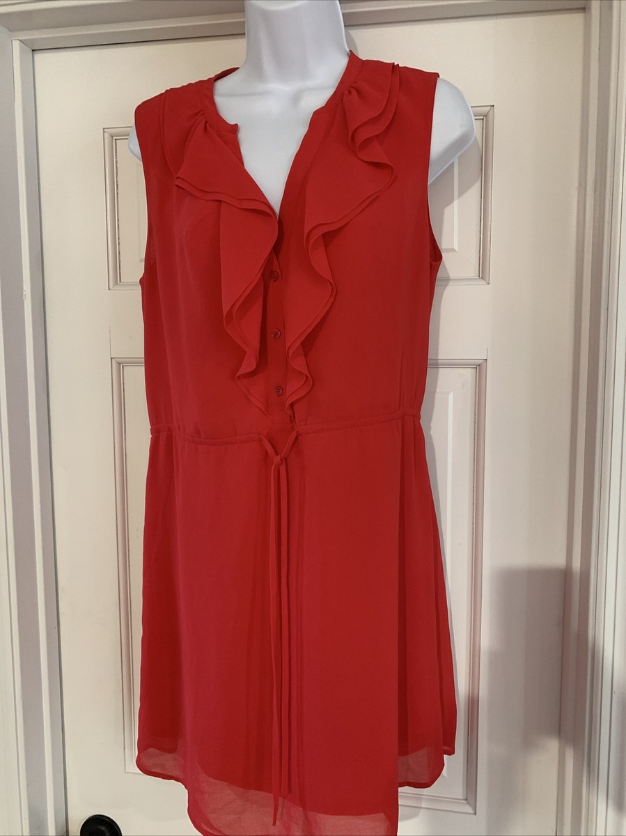 H&M Womens Shirt Dress - Red - Size 10 - Free Shipping
