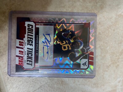 2021 Contenders Draft Picks College Game Ticket Red Explosion Darius Stills Auto