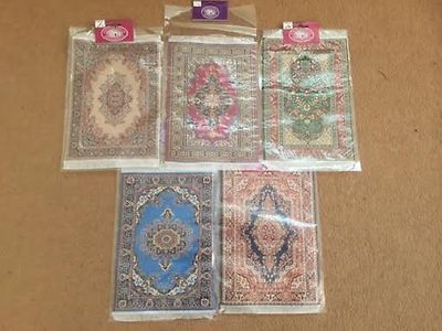 Dolls House Miniature 1/12th Scale Large Turkish Style Patterned Rug - 15x23cms