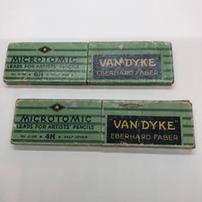 Vtg Van Dyke Eberhard Drawing Pencil Leads Microtomic Faber Boxes Various Leads
