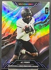 2023 WILD CARD WILD CHROME SILVER MARBLE A.T. PERRY SAINTS SERIAL #ED 4/5