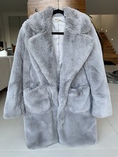Lulu Love Faux Fur Purple/grey Coat With Pockets