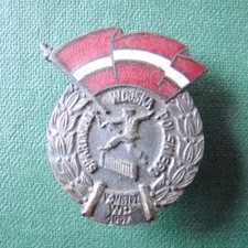 PL Abzeichen - Polen - Sport - Milit&auml;r - Spartakiade 1957 - emailliert
