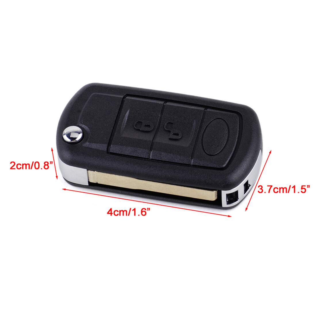Replacement Key Shell Fob Case W/ Flip Blade For Land Rover Range Rover LR3 – 3 Button Black