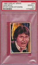PSA 2.5 HAN SOLO 1980 STAR WARS YOPLAIT SPAIN #18 STICKER GRADED GOOD+ ESB-TPHLC