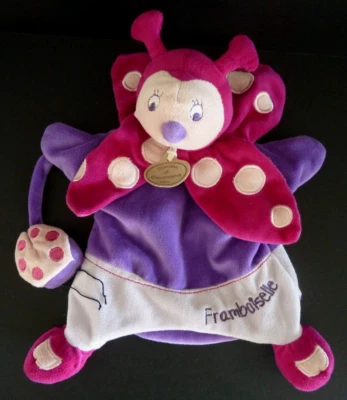 NR2.DOUDOU ET COMPAGNIE MARIONNETTE FRAMBOISELLE  COCCINELLE ROSE MAUVE  TTBE - Photo 1/3
