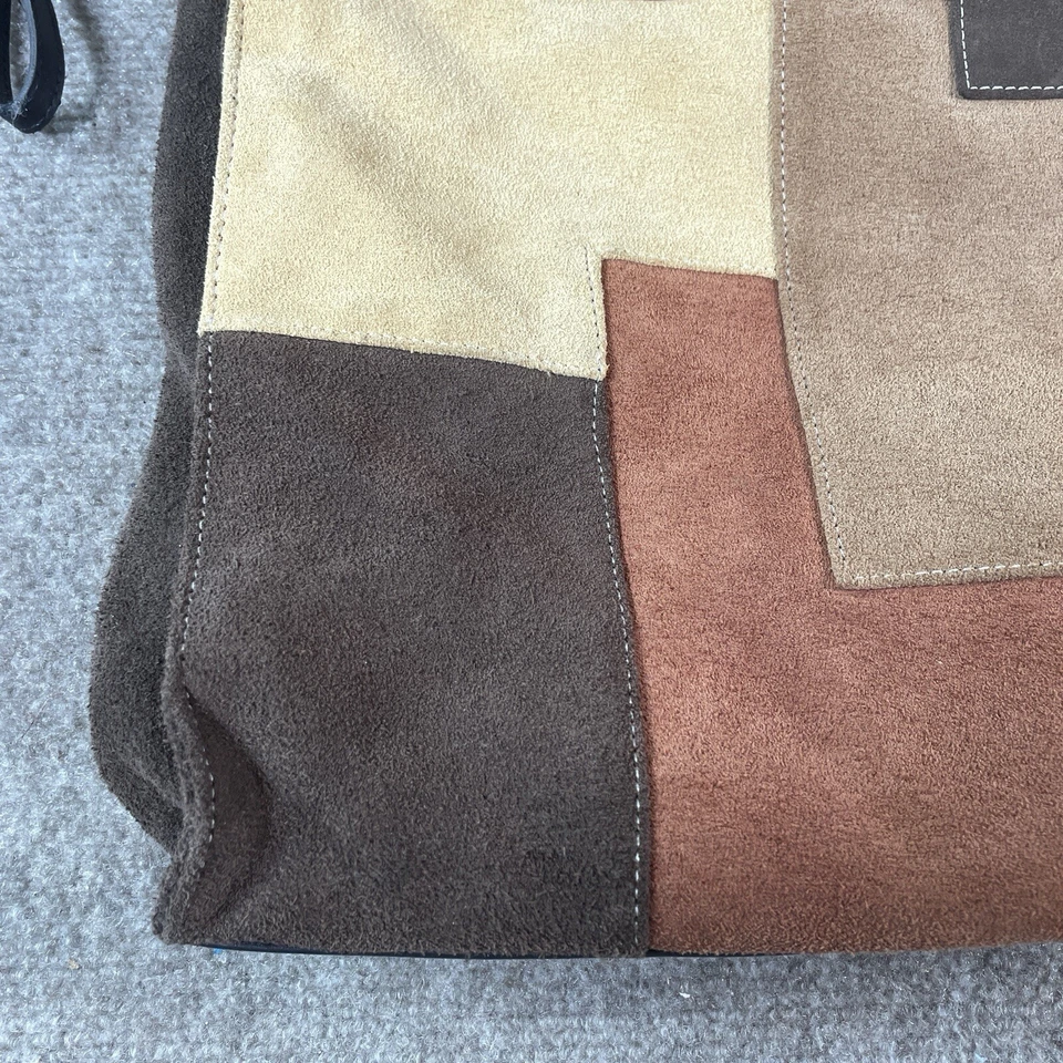 Bolso de Mano de Cuero Valerie Stevens 13" Cartera Gamuza Retazos Festival Hobo Bohemio Foto 3 de 4