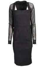 DOLCE & GABANNA BLACK CREPE MIDI DRESS IT 46 UK 14