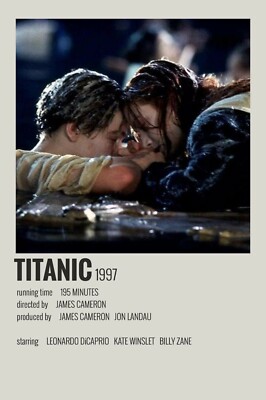 1997 Titanic Movie Poster Print Jack Dawson Rose Leonardo DiCaprio   