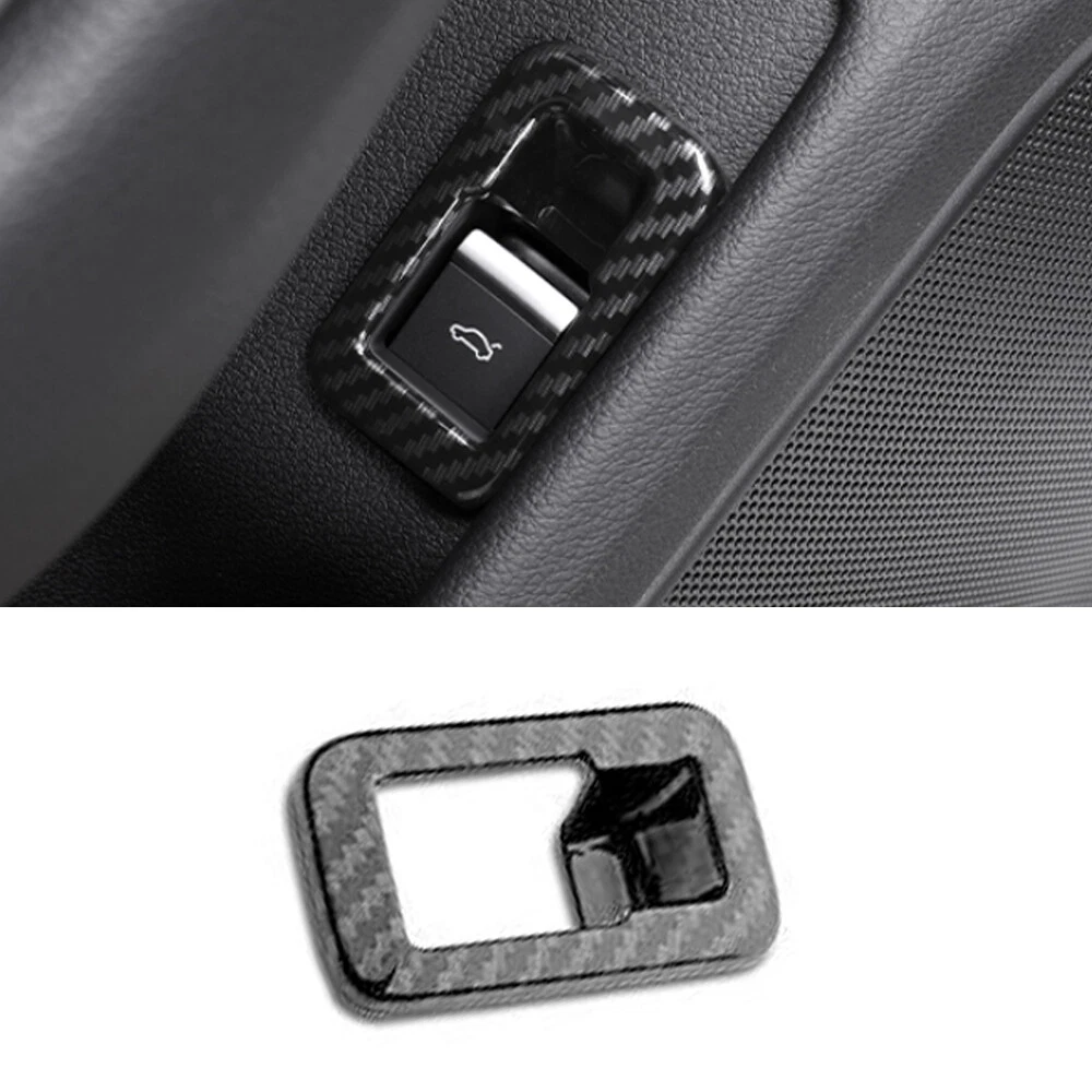 For Audi A4 A5 2017-2021 ABS Carbon Fiber Rear Door Tailgate Button Cover Trim