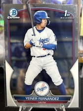 2023 Bowman 1st Chrome Prospect Yeiner Fernandez BCP-138 Los Angeles Dodgers