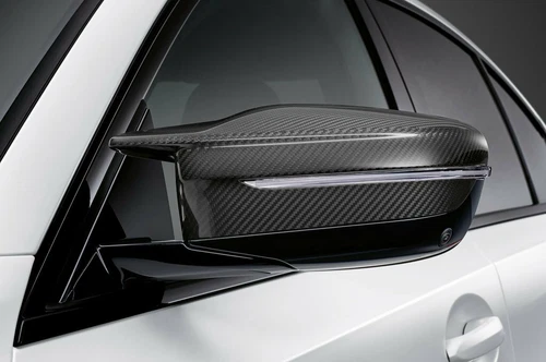 2Pcs Real Carbon Fiber Side View Mirror Cover Caps For 2021-2022 BMW M3 G80 