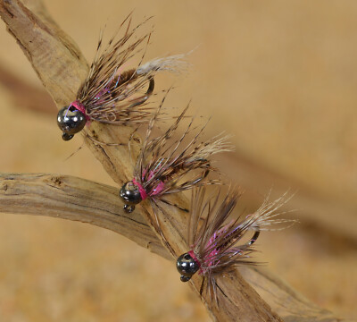 6 Flies - Tungsten Frenchie Jig Head Fly - Euro nymph Fishing- Hanak Hooks