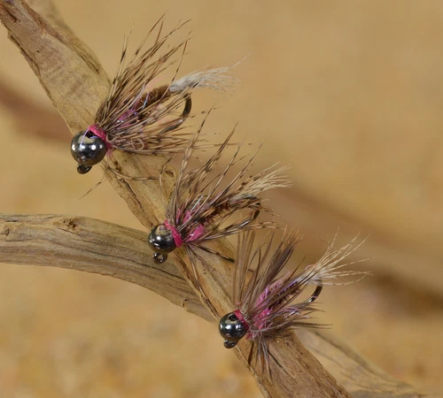 6 Flies - Tungsten Frenchie Jig Head Fly - Euro nymph Fishing- Hanak Hooks