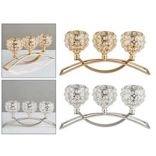 Crystal Candle Holder with 3 Arms, Table Decorative Centerpieces for Living Room