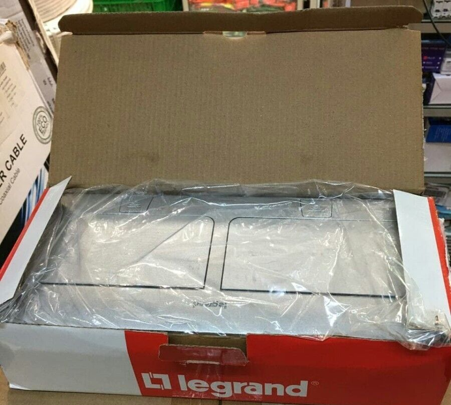 Legrand 054013 8M Popup Box Matt Aluminum. For workstation