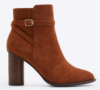 NEW Draper James Tegan 8 Cognac Brown Suede Leather Zip Up Booties Women's