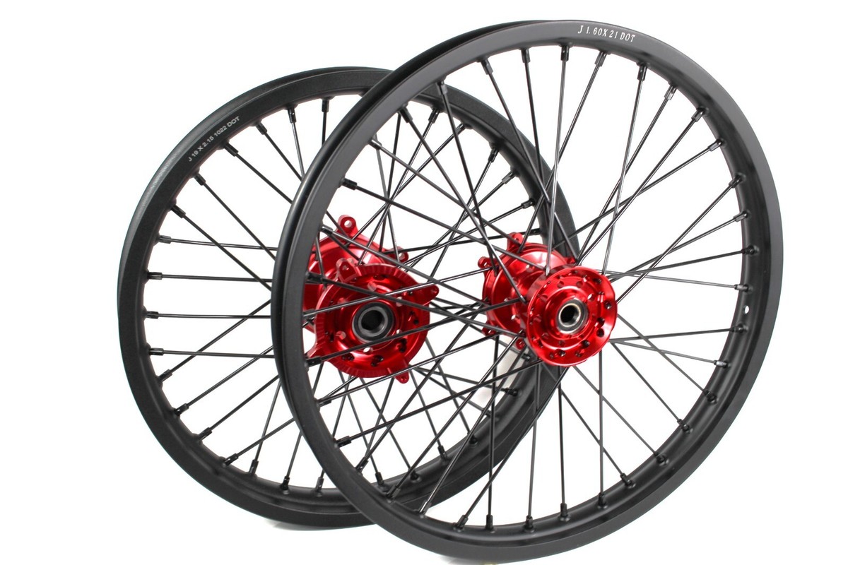 CNC WHEELS SET RED HUBS HONDA CRF250R 2014-2024 CRF450R 2013/2024