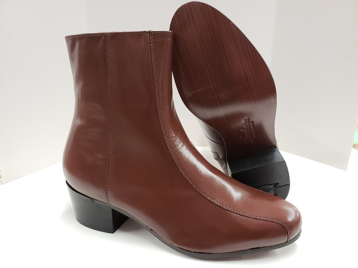 NIB Mens Florsheim DUKE Side Zip Bike Toe Ankle Dress Boots 17087