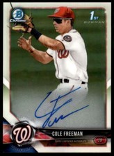 Cole Freeman Card 2018 Bowman Chrome Prospect Autographs #BCPACF 