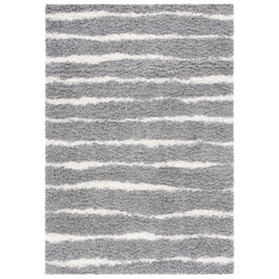 SAFAVIEH Venus Shag Collection VNS603J Grey/Ivory Rug