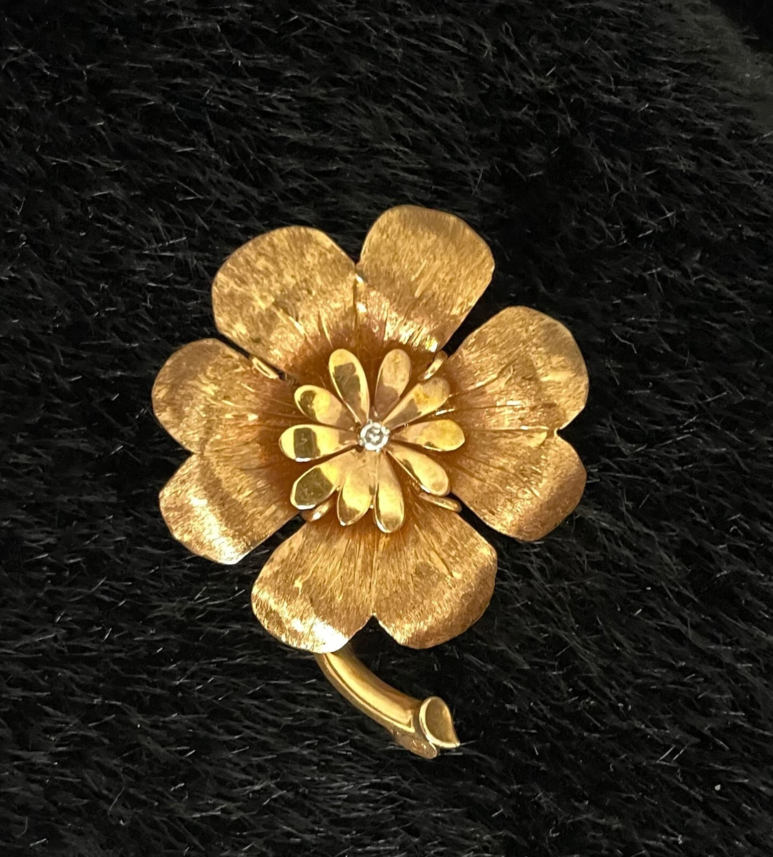 18k Gold Brooch In Retro Fine Pins & Brooches for sale | eBay