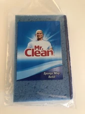 Mr Clean Sponge Mop Refill Blue Snap On Scrubber Strip NIP