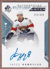 2018-19 SP Authentic #233 Jayce Hawryluk RC AUTO /999 - Florida Panthers