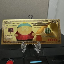 24k Gold Foil Plated Eric Cartman South Park Banknote Cartoon Collectible