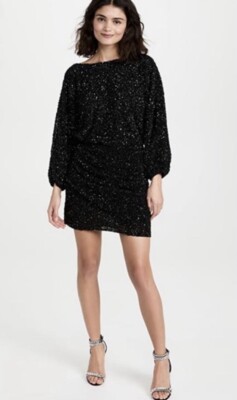 BA&SH scarlet BATWING SLEEVE SHORT SEQUIN DRESS XS Net A Porter Maje Sandro NWT