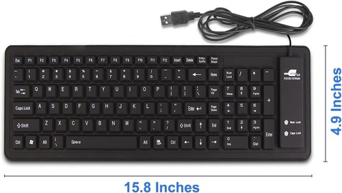 sungwoo Foldable Silicone Keyboard USB Wired Waterproof Rollup Keyboard for PC - Picture 4 of 11